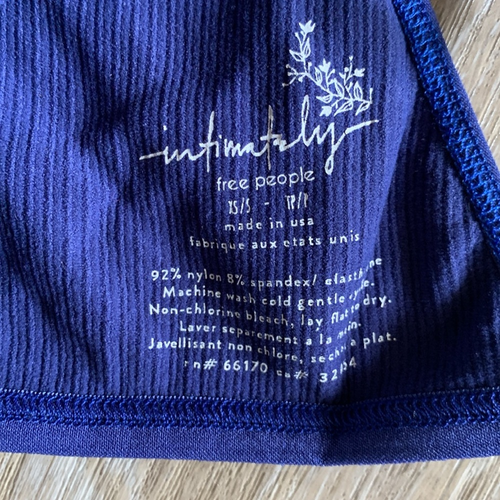 NWOT FREE PEOPLE High Neck Strappy Back Bralette Blue - Picture 6 of 7